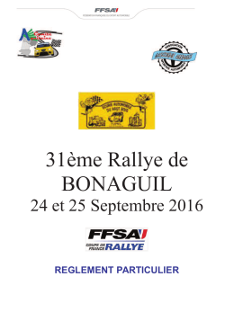 Reglement moderne Bonaguil 2016 - Rallye