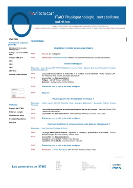 ENSEMBLE CONTRE LES RHUMATISMES Sommeil et