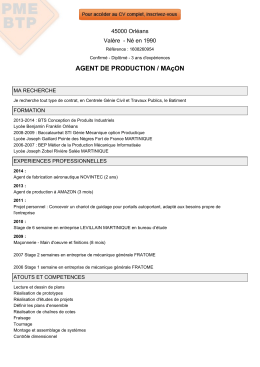 AGENT DE PRODUCTION / MAçON