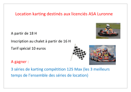Location karting destinés aux licenciés ASA Luronne