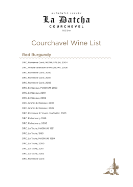 Courchavel Wine List - La Datcha Tinkoff Collection