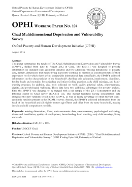 Chad Multidimensional Deprivation and Vulnerability Survey