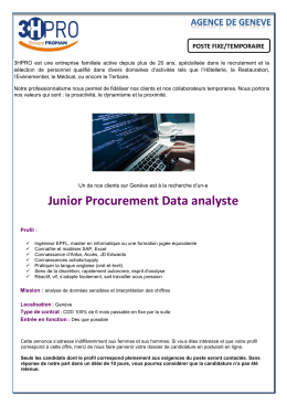 Junior Procurement Data analyste