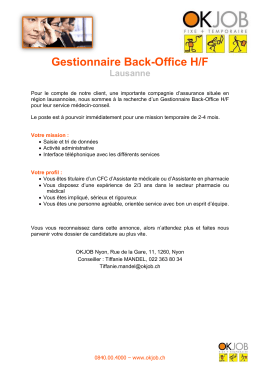 Gestionnaire Back-Office H/F