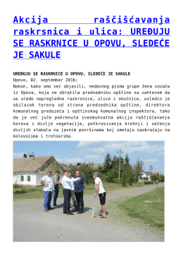 Akcija raščišćavanja raskrsnica i ulica: UREĐUJU SE