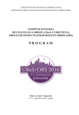 Program kongresa - Udruženje reumatologa Srbije