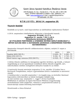 Ide - Szent János Apostol Katolikus Általános Iskola