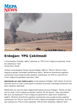 Erdoğan: YPG Çekilmedi