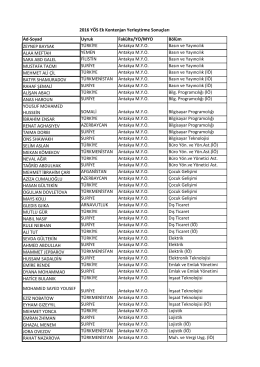 Ad-Soyad Uyruk Fakülte/YO/MYO Bölüm ZEYNEP BAYSAK
