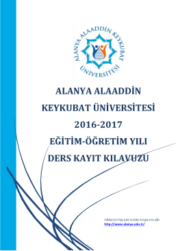 Ders kayıt Kılavuzu - Alanya Alaaddin Keykubat Üniversitesi
