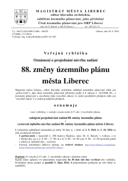 88. změny územního plánu města Liberec