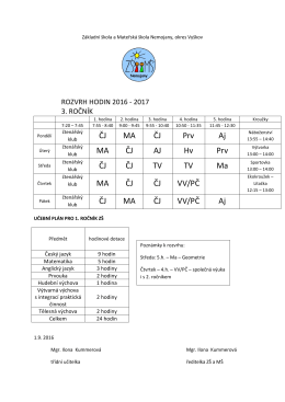 Rozvrh 2016_2017_3.rocnik - Základní škola a Mateřská škola
