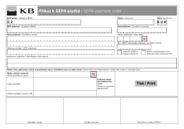 Příkaz k SEPA platbě / SEPA payment order