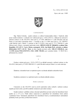 Č.j.: 110 Ex 2472/12-162 Sp.zn. zást. opr.