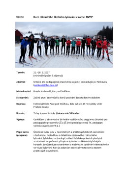 Kurz základního školního lyžování v rámci DVPP