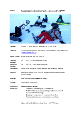 Kurz základního školního snowboardingu v rámci DVPP