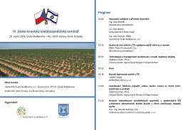 IV. česko-izraelský vodohospodářský seminář Program