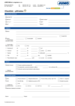 Checklist – pH/redox