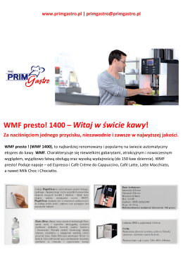 WMF presto! 1400 – Witaj w świcie kawy!