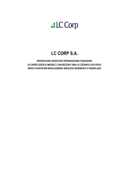 Spr jednostkowe LC Corp SA 2016