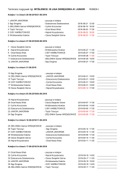 Terminarz i wyniki III Ligi Juniorów w formacie PDF