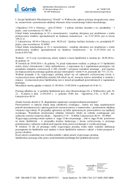 Szczegóły w pliku PDF - Spółdzielnia Mieszkaniowa GÓRNIK