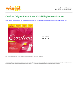 Carefree Original Fresh Scent Wkładki higieniczne 58 sztuk