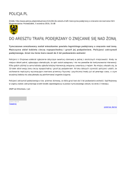 policja.pl do aresztu trafił mężczyzna, podejrzany o znęcanie się