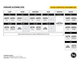 Consulter l`horaire d`automne