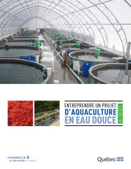 Entreprendre un projet d`aquaculture