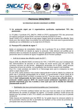 Info SNICAC pour les IEEAC sur le protocole 2016 - SNNA-FO