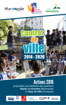 Livret ACTIONS 2016 Contrat de Ville