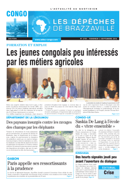 FORMATION ET EMPLOI Les jeunes congolais peu intéressés par