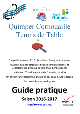 Guide pratique 2016 17 - Quimper Cornouaille TT