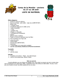 Liste de matériel - Groupe Scout Geyser