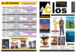 Programme du cinema Le clos à Autrans du 14 septembre au 11