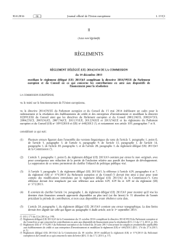 RÈGLEMENT DÉLÉGUÉ (UE) 2016/ 1434 DE LA COMMISSION