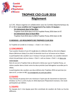 Règlement Club - Comité Régional d`Equitation d`Alsace