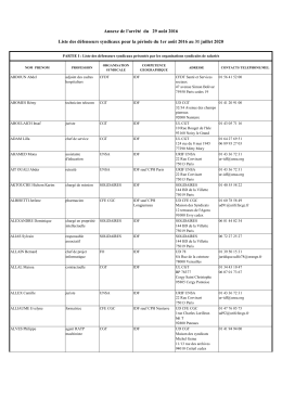 Liste des défenseurs syndicaux du 1er août 2016 - Direccte Ile
