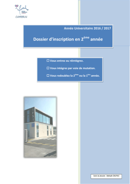Télécharger le fichier PDF "Dossier d inscription en 2eme annee"