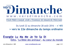 Vers Dimanche - Notre Dame du Web