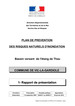 Rapport de présentation PPRI Vic la Gardiole