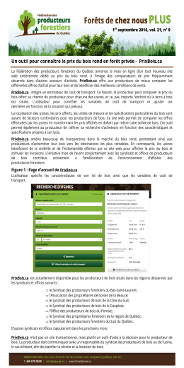 PrixBois.ca - Fédération des producteurs forestiers du Québec