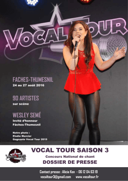 Dossier de presse Vocal Tour 2016 FACHES THUMESNIL.pub