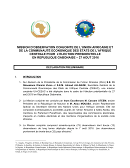 Declaration Preliminaire Gabon Aout 2016