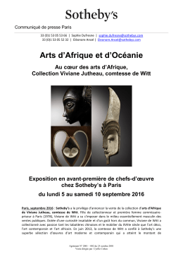 Arts d`Afrique et d`Océanie Au cœur des arts d`Afrique, Collection