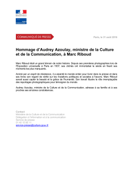 Hommage à Marc Riboud pdf - Ministère de la Culture et de la