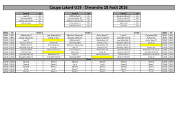 planning tournoi u19 - dimanche 28 aout 2016