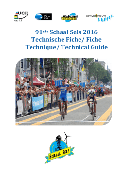 91ste Schaal Sels 2016 Technische Fiche/ Fiche Technique