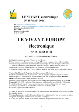 Le Vivant Electronique N° 187 - Août 2016
